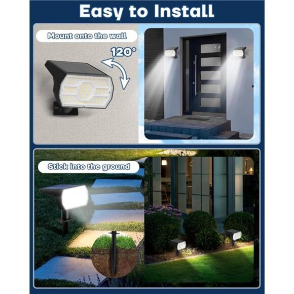 Outdoor Solar Lights Waterproof IP68 LED Spot Lights Yard Patio Garden Pathway - Picture 4 of 7